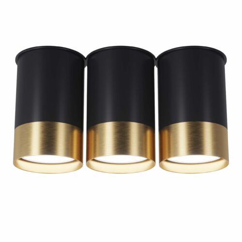 Точковий спот BP Black/White Gold трійний,  Світла латунь/чорний 1, Pikart Lights