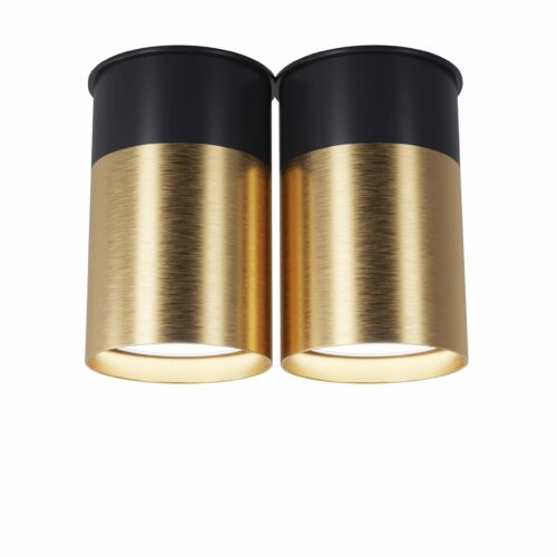 Точковий спот BP Black/White Gold двійний,  Світла латунь/чорний 2, Pikart Lights