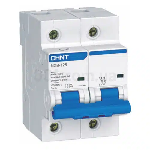 Модульний автоматичний вимикач NXB-125 2P C63 10kA, CHINT