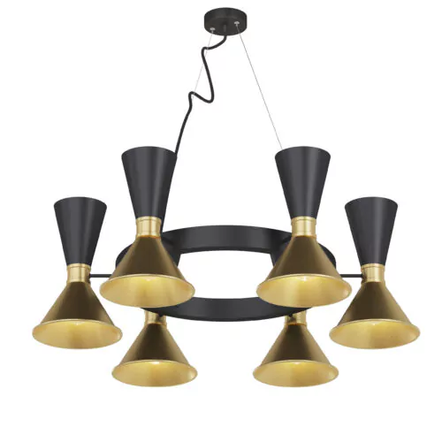 Люстра Dualight C,  Світла латунь/чорний, Pikart Lights