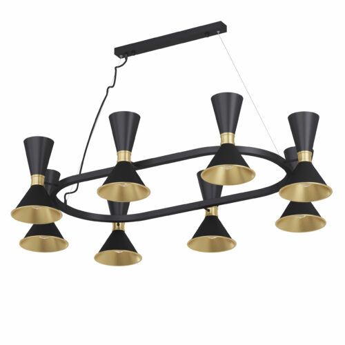 Люстра Dualight OV,  Світла латунь/чорний, Pikart Lights