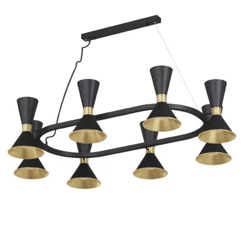 Люстра Dualight OV,  Світла латунь/чорний, Pikart Lights