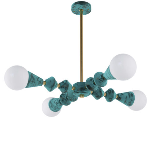 Люстра Dome V4 horizontal,  Зелена латунь, Pikart Lights