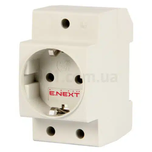 Розетка на DIN-рейку с з/к e.socket.pro.din.tms, E.NEXT
