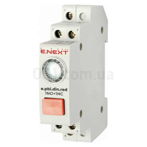 Кнопка з індикатором на DIN-рейку e.pbi.din.red червона, E.NEXT