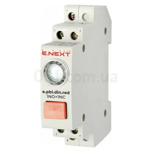 Кнопка з індикатором на DIN-рейку e.pbi.din.red червона, E.NEXT