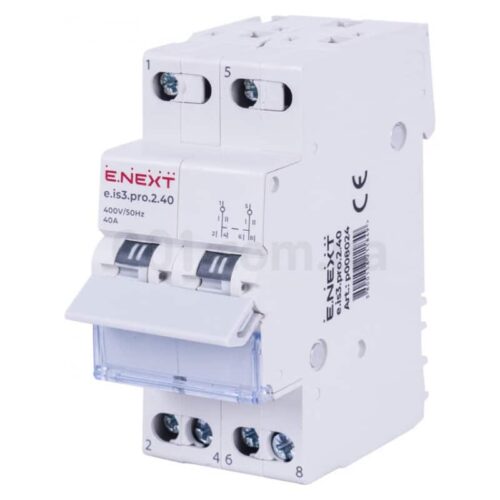 Перемикач на DIN-рейку на 3 положення e.is3.pro.2.40 2р 40А, E.NEXT