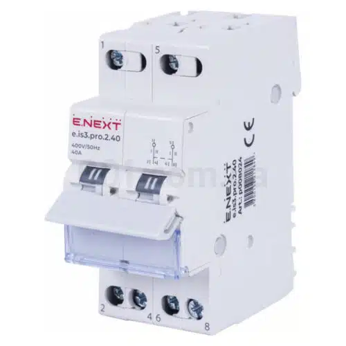 Перемикач на DIN-рейку на 3 положення e.is3.pro.2.40 2р 40А, E.NEXT