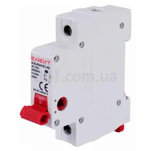 Вимикач навантаження на DIN-рейку e.is.stand.1.40, 1P 40А, E.NEXT