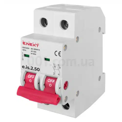Вимикач навантаження на DIN-рейку e.is.2.50, 2P 50 А, E.NEXT