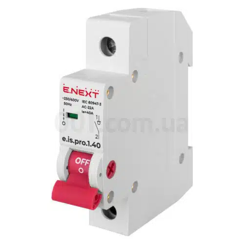 Вимикач навантаження на DIN-рейку e.is.1.40, 1P 40 А, E.NEXT