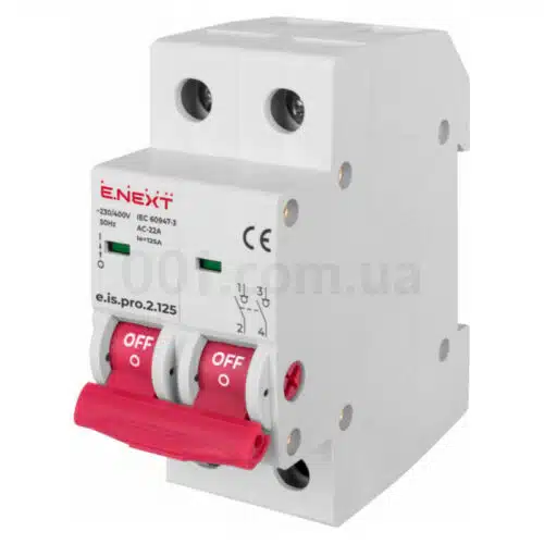 Вимикач навантаження на DIN-рейку e.is.2.125, 2P 125 А, E.NEXT