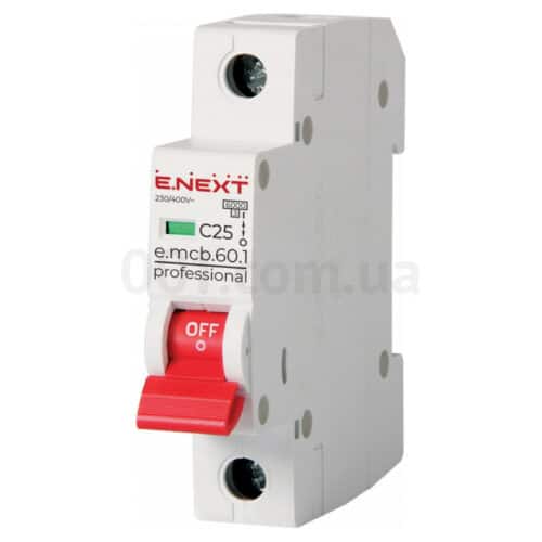 Автоматичний вимикач e.mcb.pro.60.1.C 25 new, 1P 25 А характеристика C, E.NEXT