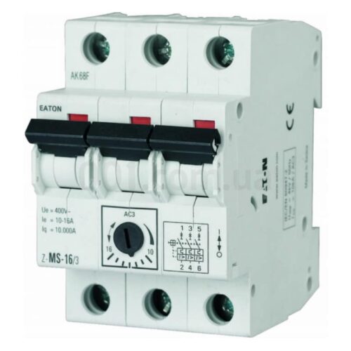 Автоматичний вимикач захисту двигунів Z-MS-16/3 3P Ir=10...16А, Eaton