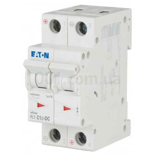 Автоматичний вимикач PL7-C1/2-DC 2P 1А х-ка C 10кА, Eaton