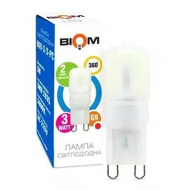 Свiтлодiодна лампа Biom G9 3W 2835 PC 3000K AC220