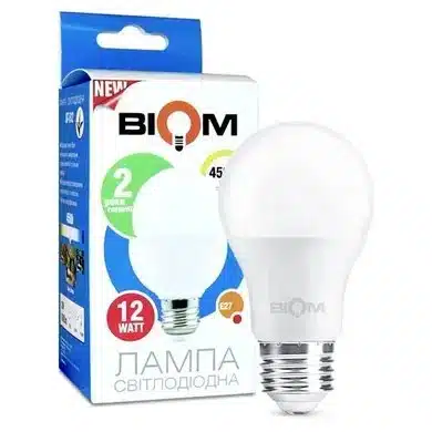 Свiтлодiодна лампа Biom BT-512 A60 12W E27 4500К матова