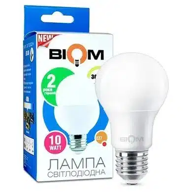 Свiтлодiодна лампа Biom BT-509 A60 10W E27 3000К матова
