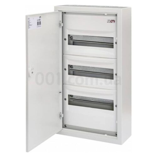 Щит металевий WRP12-3 (3×12 модулів, пластикова фальш-панель, IP30, навісний), ETI