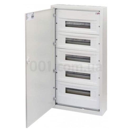 Щит металевий WRP18-5 (5×18 модулів, пластикова фальш-панель, IP30, навісний), ETI