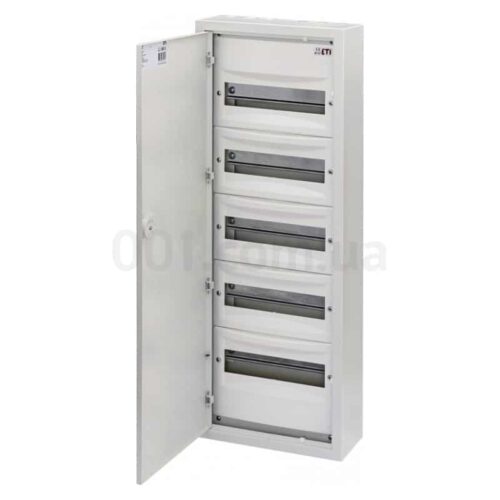 Щит металевий WRP12-5 (5×12 модулів, пластикова фальш-панель, IP30, навісний), ETI