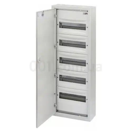 Щит металевий WRP12-5 (5×12 модулів, пластикова фальш-панель, IP30, навісний), ETI