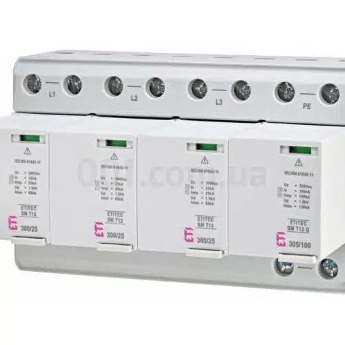 Обмежувач перенапруги ETITEC SM T12 300/25 (3+1, 8P, TT), ETI