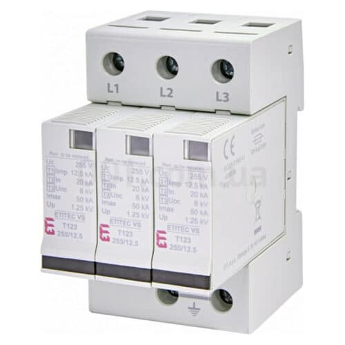 Обмежувач перенапруги ETITEC VS T123 255/12,5 (3+0), ETI