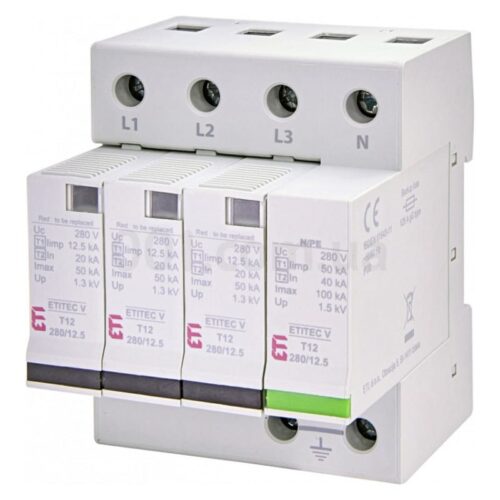 Обмежувач перенапруги ETITEC V T12 280/12,5 (3+1) RC, ETI