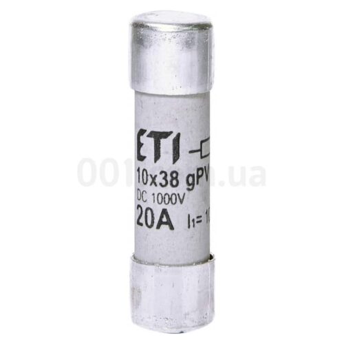 Плавка вставка циліндрична CH 10×38 gPV 20A 1000В (10кА), ETI