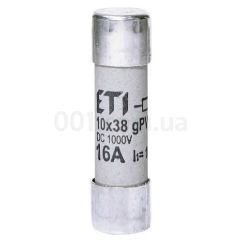 Плавка вставка циліндрична CH 10×38 gPV 16A 1000В (10кА), ETI