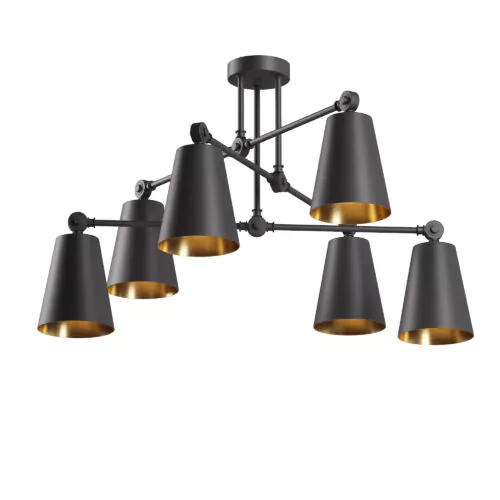 Люстра "Sia V6", Світла латунь/чорний, Pikart Lights