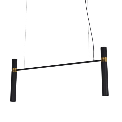 Люстра Tube chandelier, Світла латунь/чорний 120 см, Pikart Lights