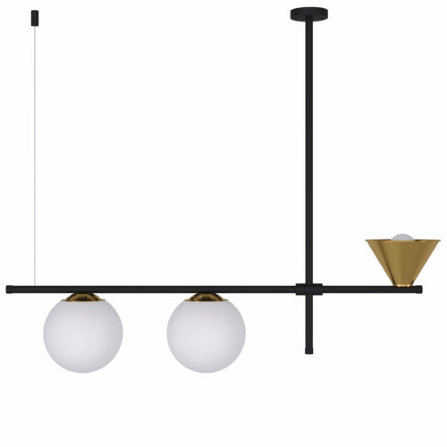 Люстра Constructio 2,  Світла латунь/чорний, Pikart Lights