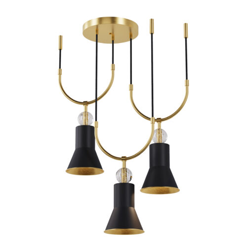 Люстра ARCH 3U,  Золотий/чорний, Pikart Lights