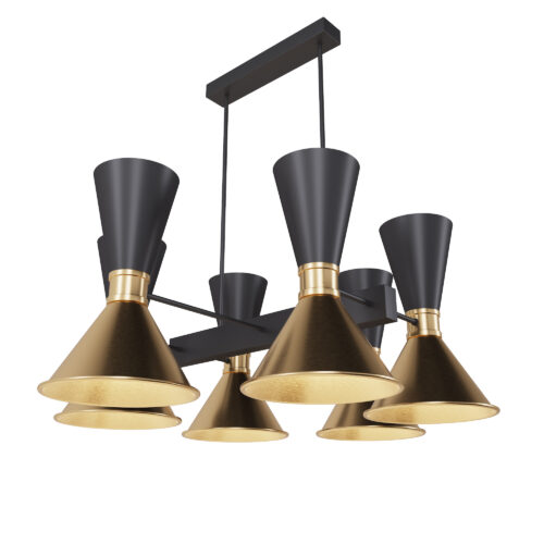 Люстра Dualight,  Світла латунь/чорний, Pikart Lights