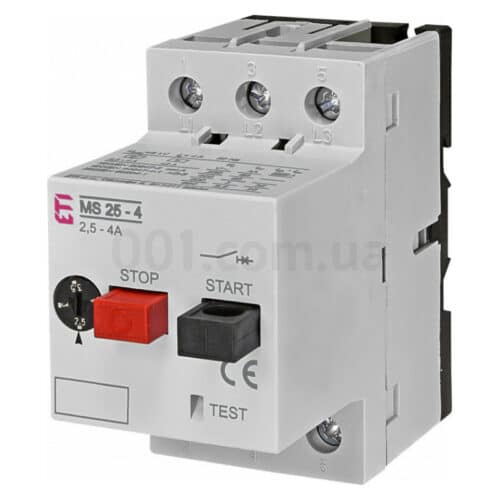 Автоматичний вимикач захисту двигуна MS25-4 (2,5-4А), ETI