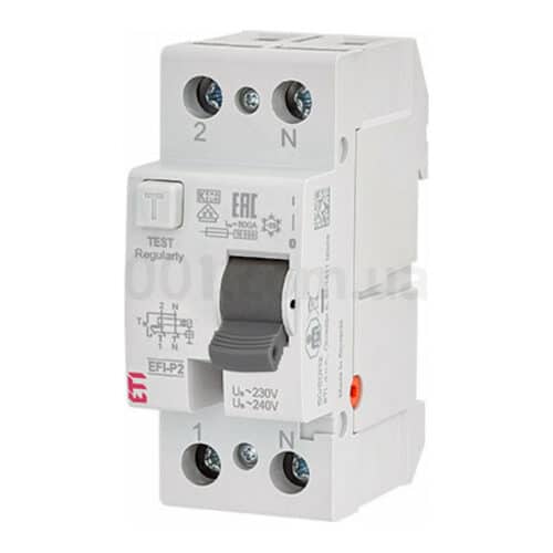 Диференційне реле (ПЗВ) EFI6-P2 2p 80А/0,03А тип A (6kA), ETI