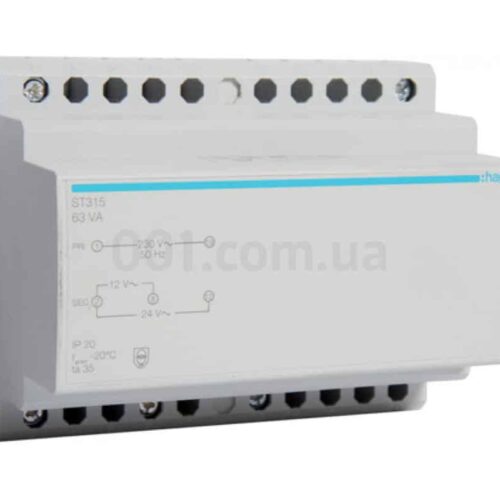 Трансформатор напруги на DIN-рейку 230В/12-24В 63ВА, Hager