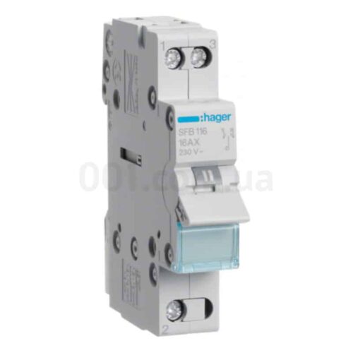 Перемикач SFB116 (I-0-II) з загальним виходом знизу 1P 16А/230В, Hager