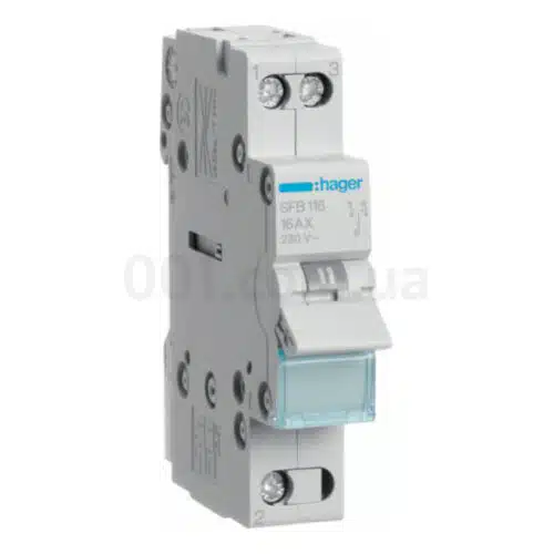 Перемикач SFB116 (I-0-II) з загальним виходом знизу 1P 16А/230В, Hager