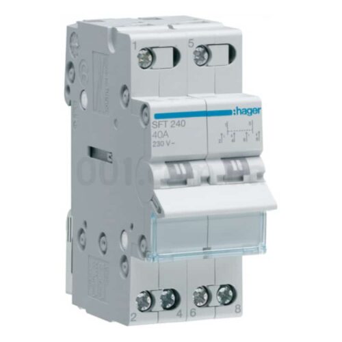 Перемикач SFT240 (I-0-II) з загальним виходом зверху 2P 40А/230В, Hager