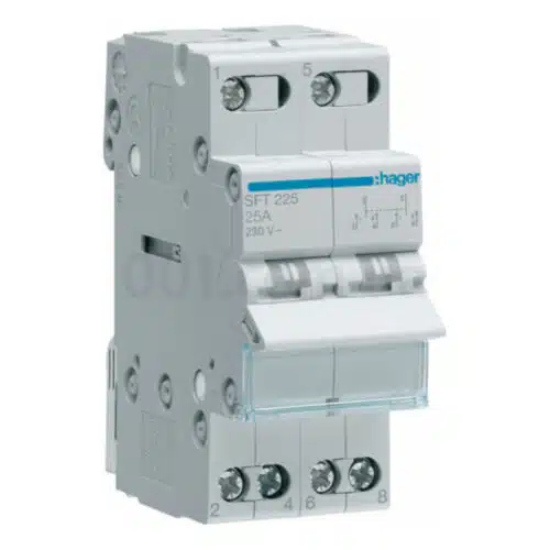 Перемикач SFT225 (I-0-II) з загальним виходом зверху 2P 25А/230В, Hager