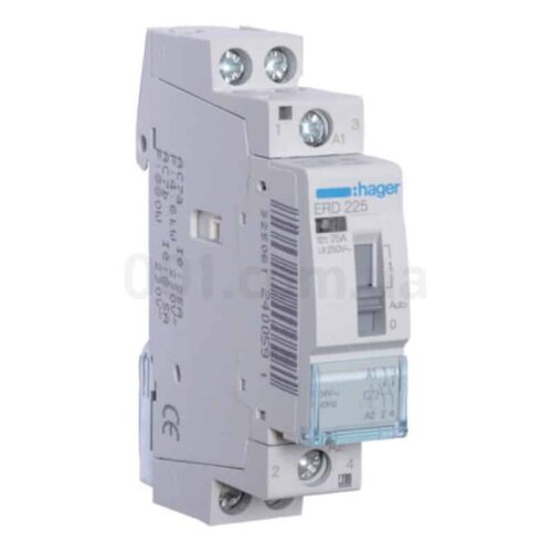 Контактор модульний з ручним керуванням ERD225 25А 24В AC 2НВ, Hager