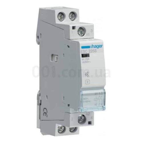 Контактор модульний безшумний ESC225S 25А 230В AC 2НВ, Hager