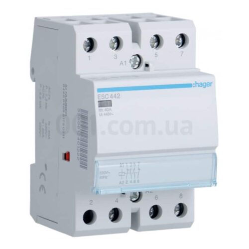 Контактор модульний ESC442 40А 230В AC 2НВ+2НЗ, Hager