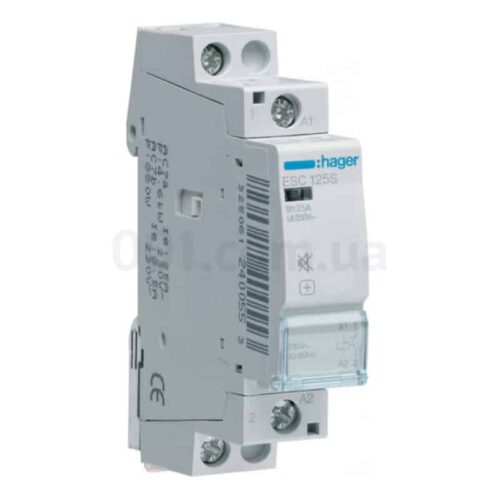 Контактор модульний безшумний ESC125S 25А 230В AC 1НВ, Hager