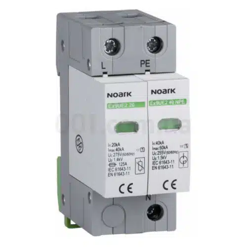 Обмежувач перенапруги Ex9UE2 клас 2 (C) 20кА 275V/AC 1P+N із додатковим контактом, NOARK