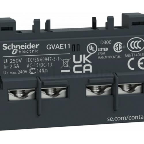 Контакт додатковий 1НВ+1НЗ для GV2/GV3 фронтальний, Schneider Electric