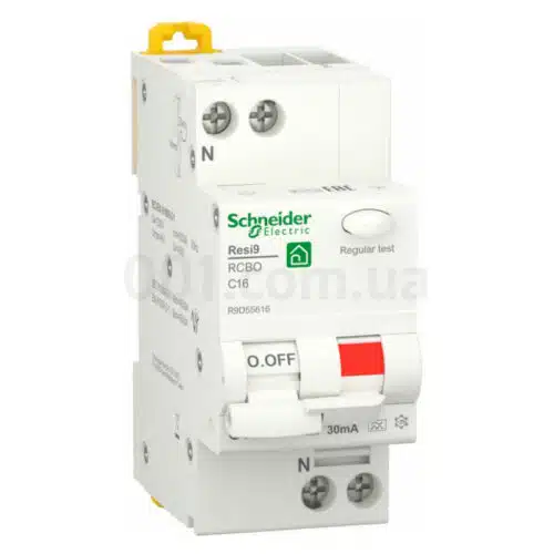 Диференційний автоматичний вимикач RESI9 6кА 1P+N 16A хар-ка C 30мА тип А, Schneider Electric